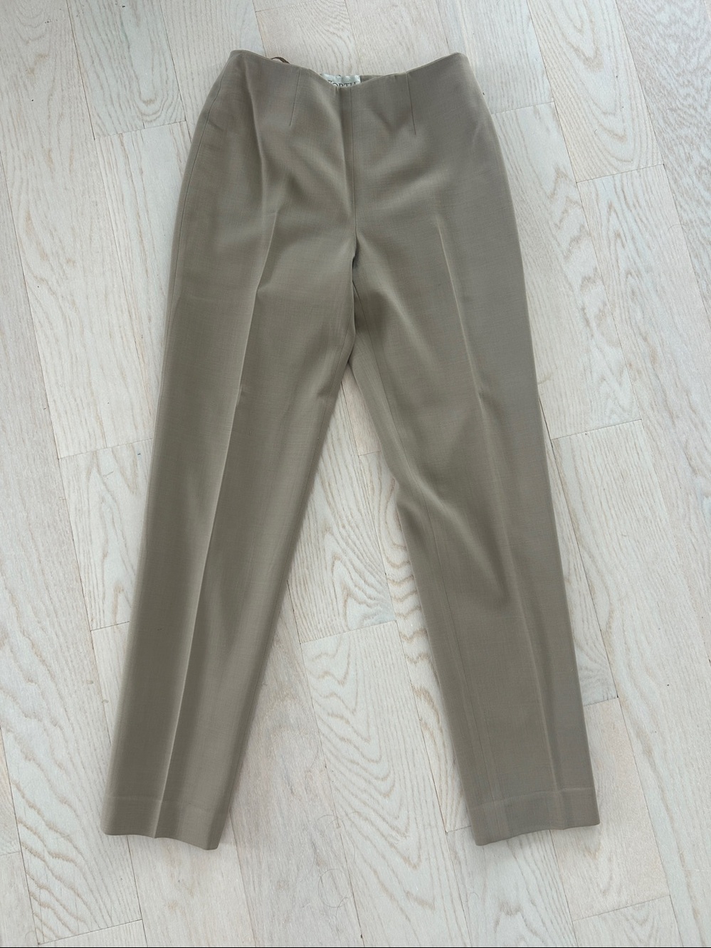Worth Women's Wool Dress Pants Trousers Fully Lined & Pleated   Tan-Taupe